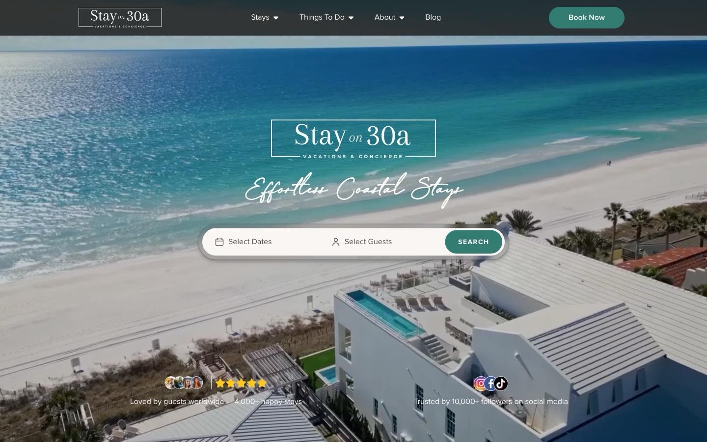 Stay On 30A's website, stayon30a.com