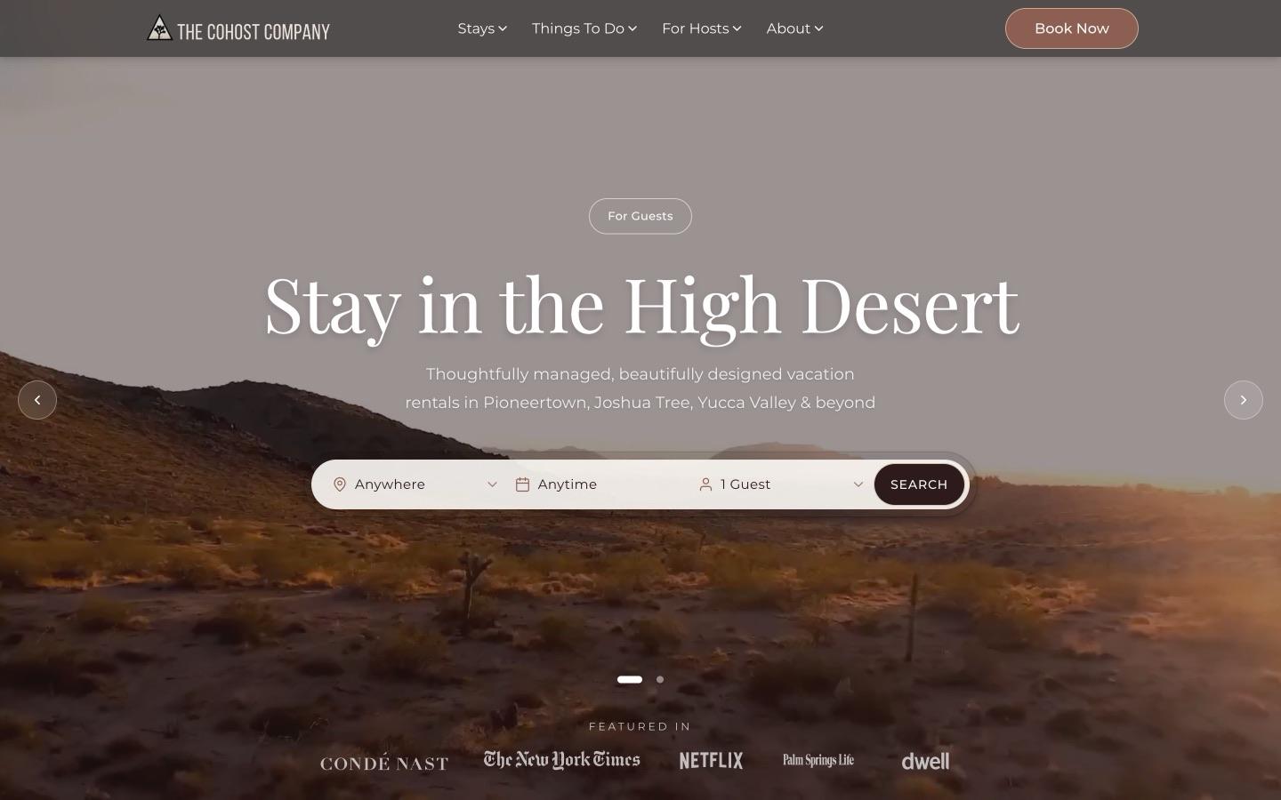 The Cohost Company's website, thecohostcompany.com