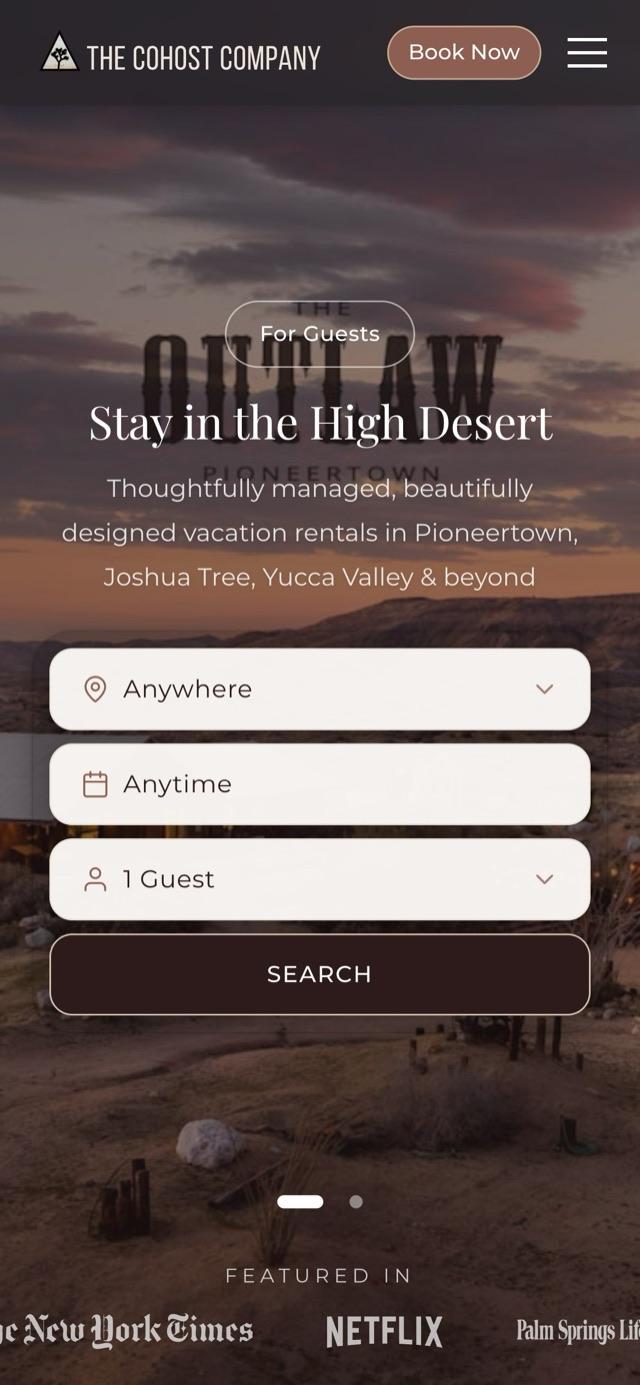 The Cohost Company's site on a phone
